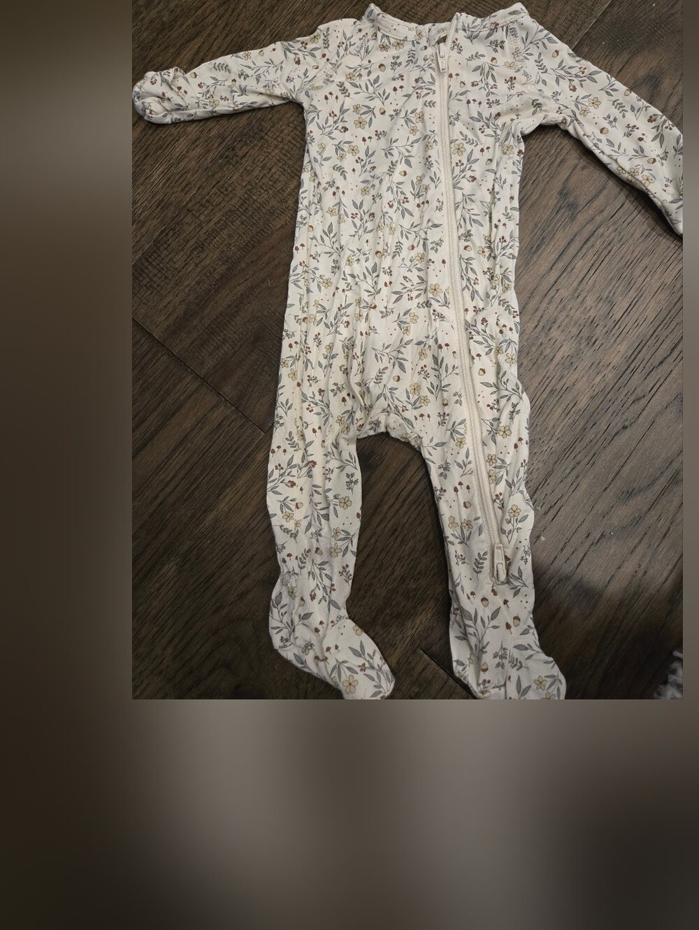 Quincy Mae Cream Floral Zip Sleeper